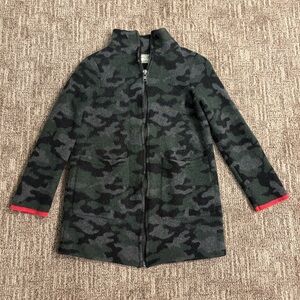 Field & Flower Anthropologie Wool Long Coat Camouflage Green Women's Small